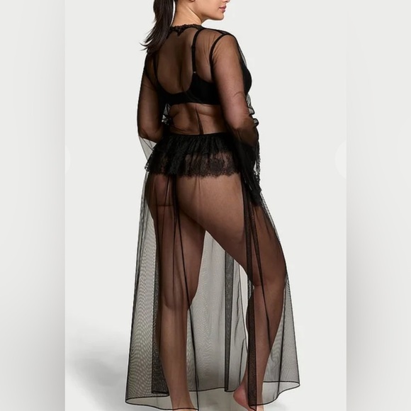 Rose Lace & Tulle Corset Long Robe VICTORIA'S SECRET - Picture 2 of 5